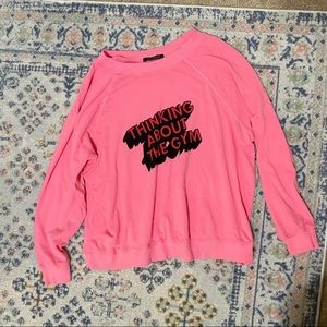 💕 WILDFOX Hot Pink Think About the Gym Pullover